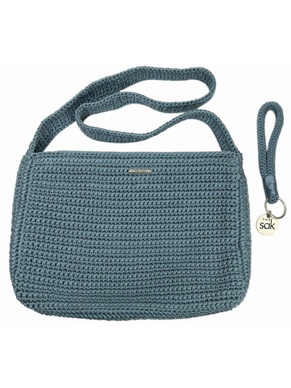 NWOT The Sak Light Blue Maritime Dusty Crochet Craze Shoulder Bag Handbag VLS01